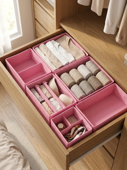 6 Parça Çekmece Düzenleyici Seti | Katlanabilir Kumaş Organizer