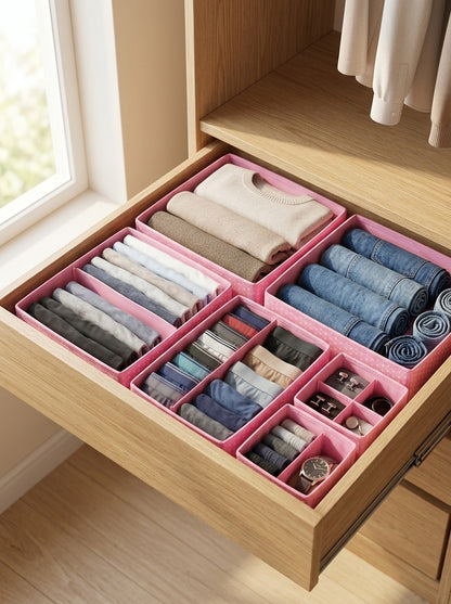 6 Parça Çekmece Düzenleyici Seti | Katlanabilir Kumaş Organizer